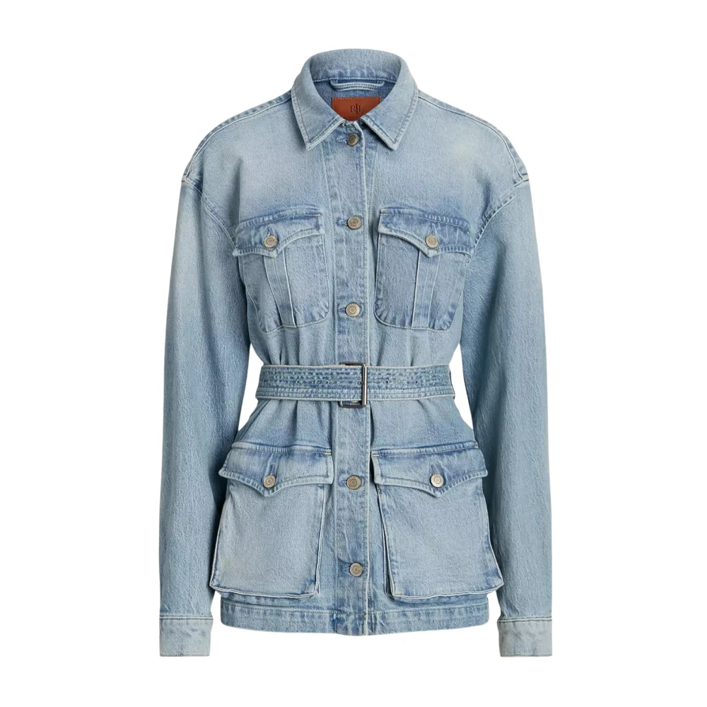 Ralph Lauren Lichtblauwe jas met riem Blue Dames