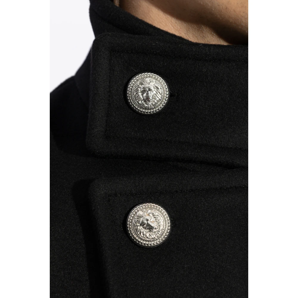 Balmain Wollen jas Black Heren