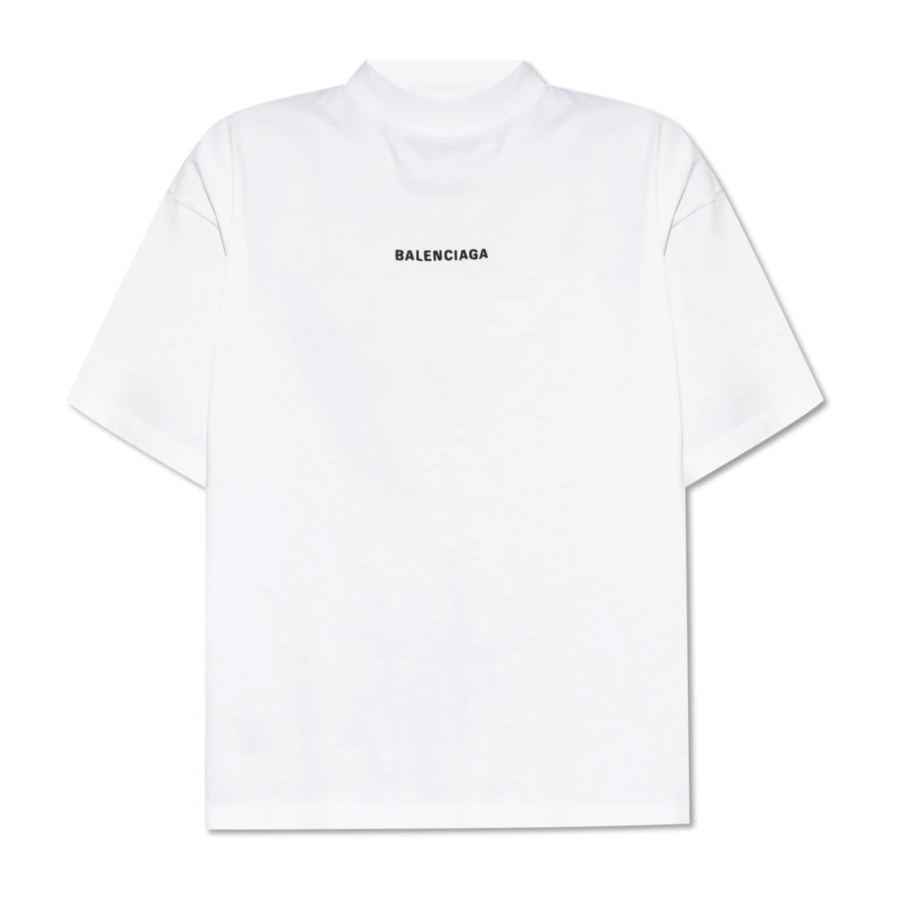 Balenciaga Logo T-Shirt White, Dam