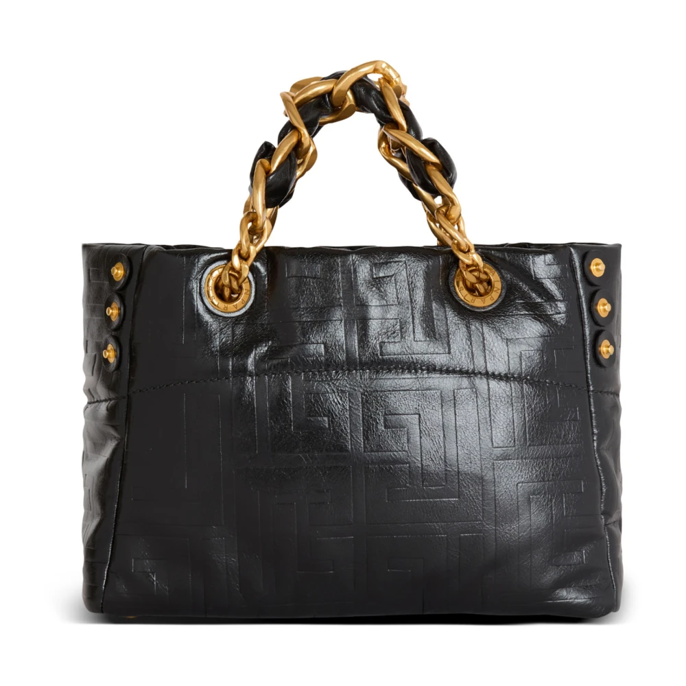 Balmain Kleine 1945 Zachte tote tas in gebarsten kalfsleer Black Dames