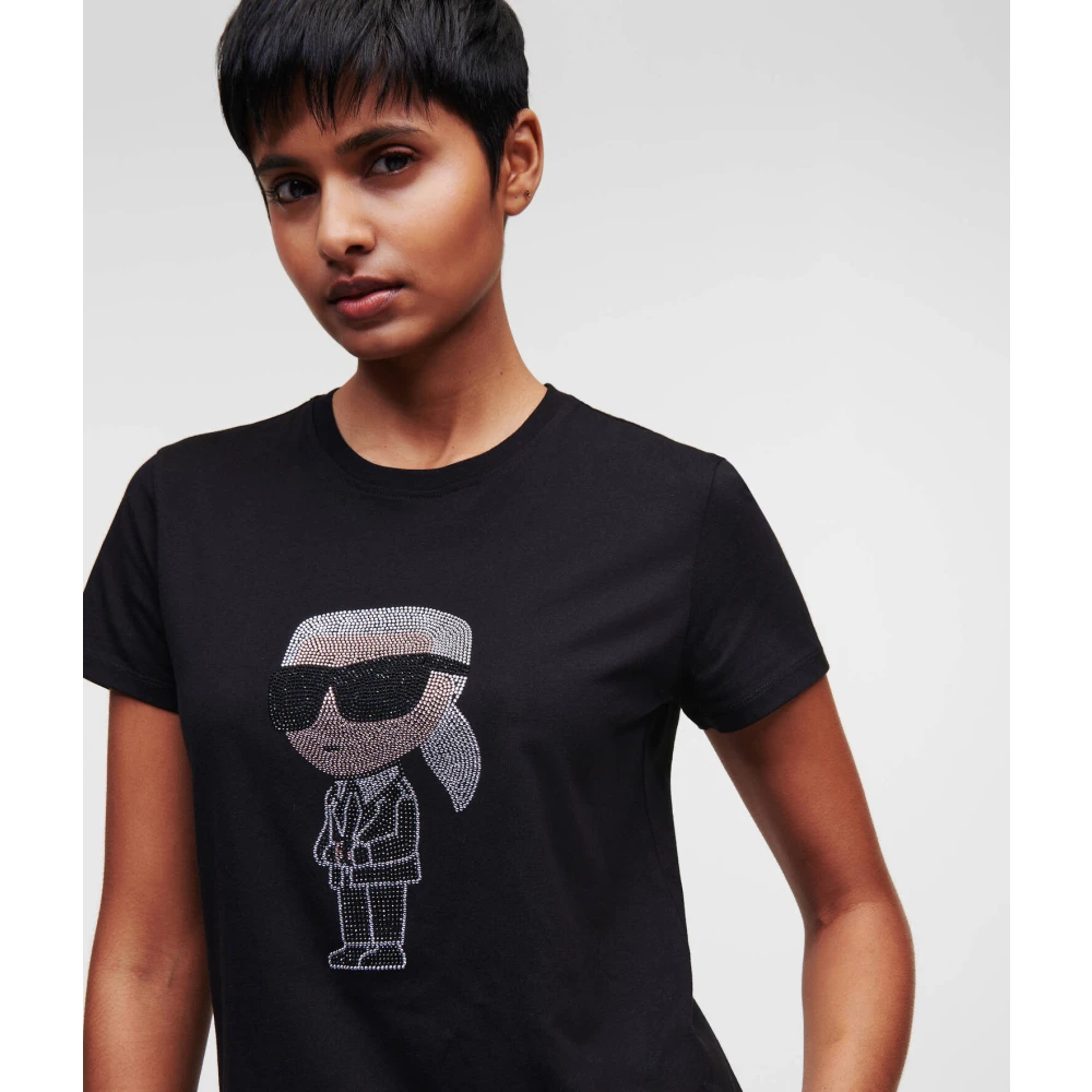 Karl Lagerfeld T-shirt Karl met strass Black Dames