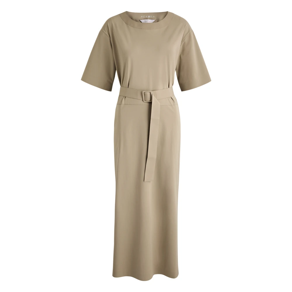 Max Mara Beige midi jurk met lange mouwen Brown Dames