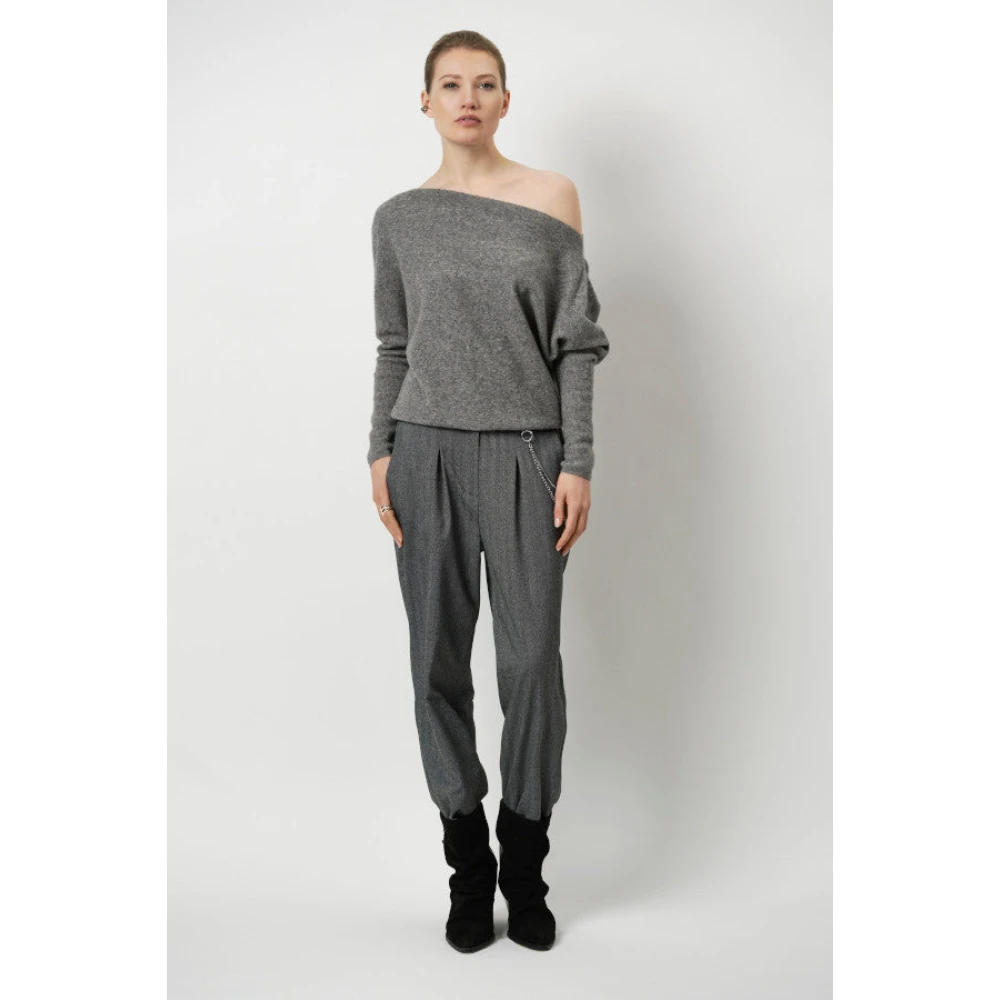 Dante 6 Asymmetrische Wollen Trui Gray Dames