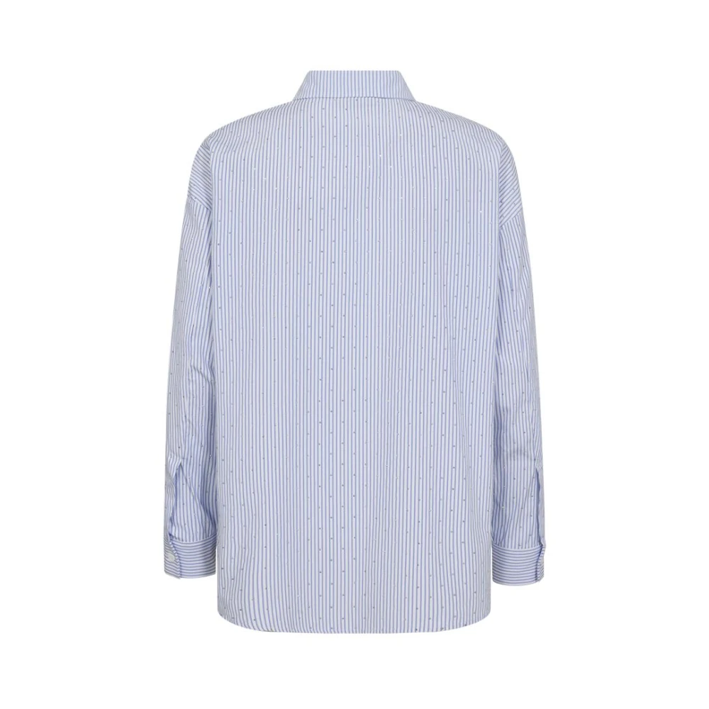 Freequent Elegante Off-White Blauwe Shirt Blue Dames