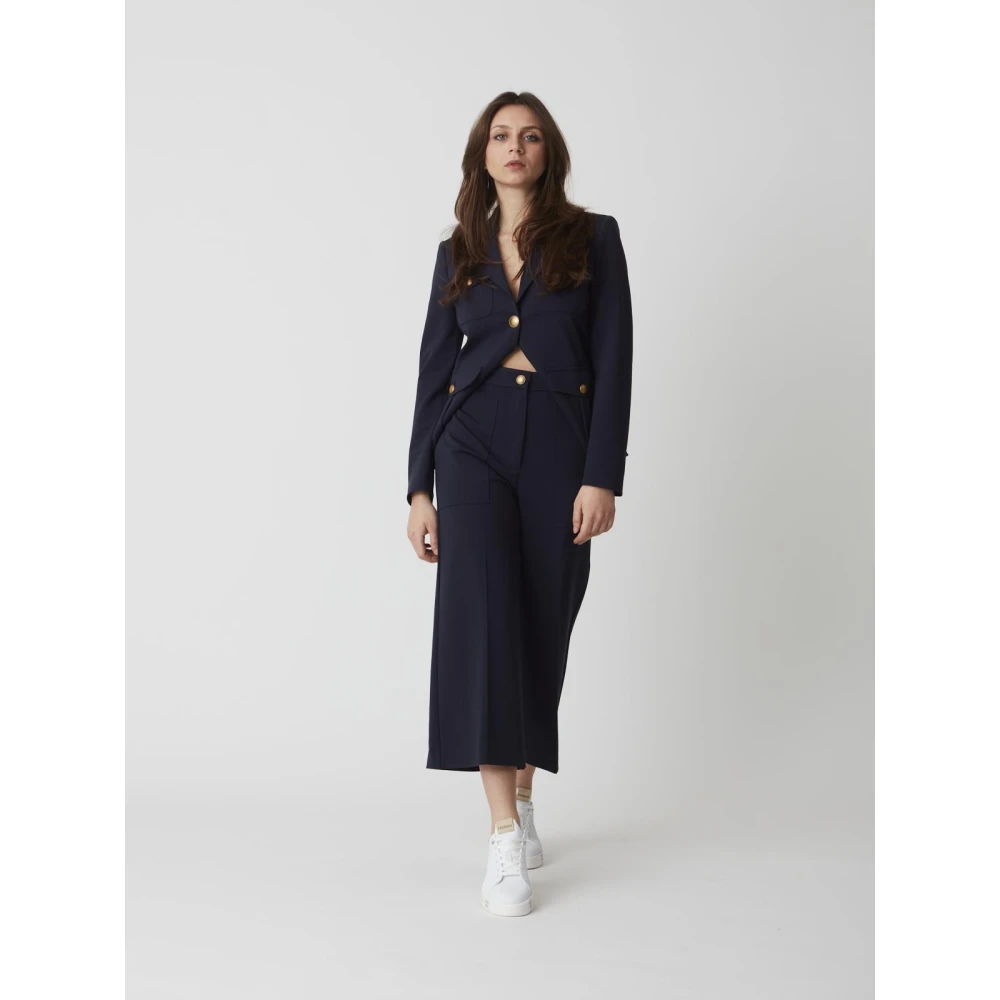 pinko Makkelijke wijde Scuba broek Blue Dames