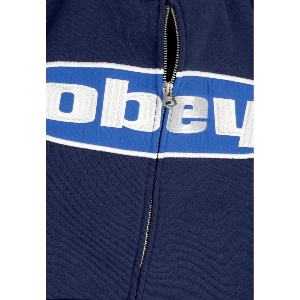 Obey Navy Zip Hoodie met Voorzak Blue Heren