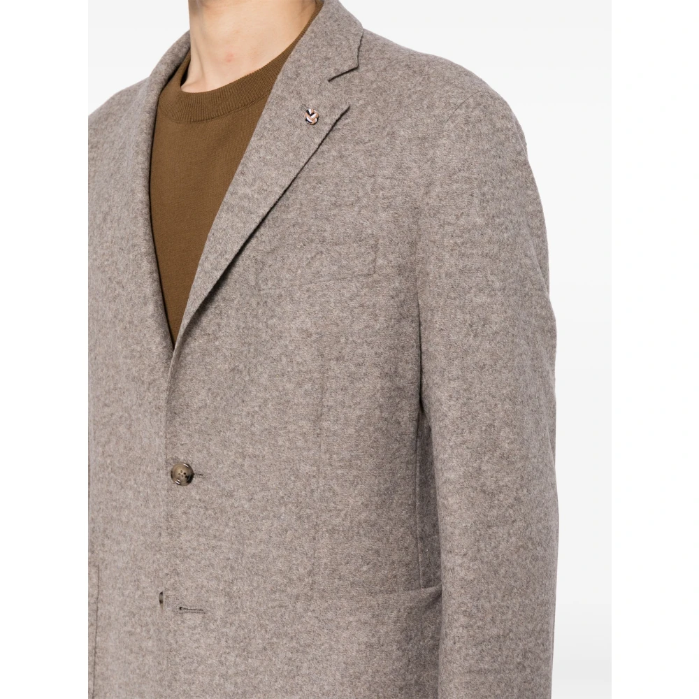 Hugo Boss Gemengde wollen jas met 2 knopen Beige Heren