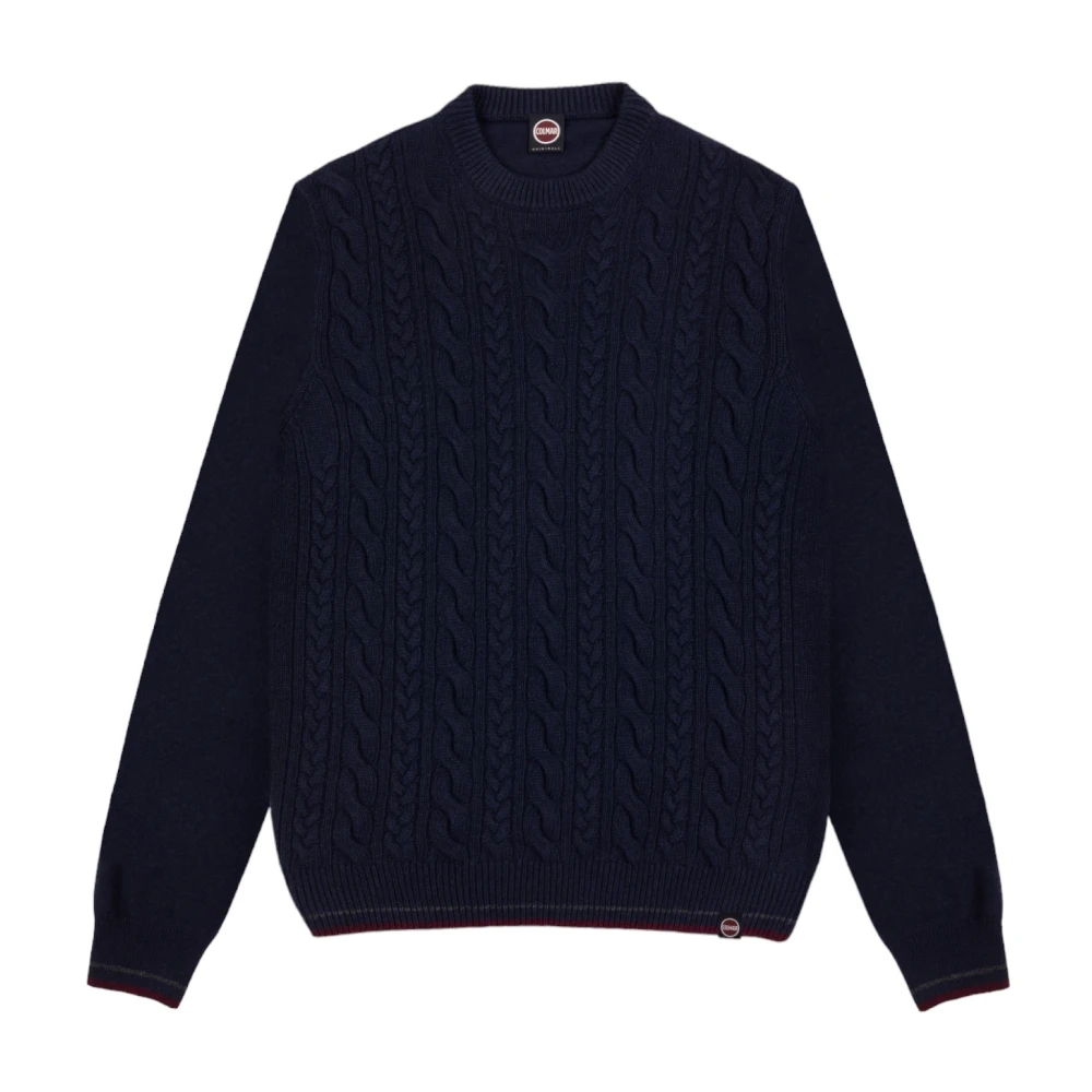 Colmar Mannelijk Blauw Truien & Vesten Heren, 2XL, Wol, Kabelgebreide Trui Met Ronde Hals