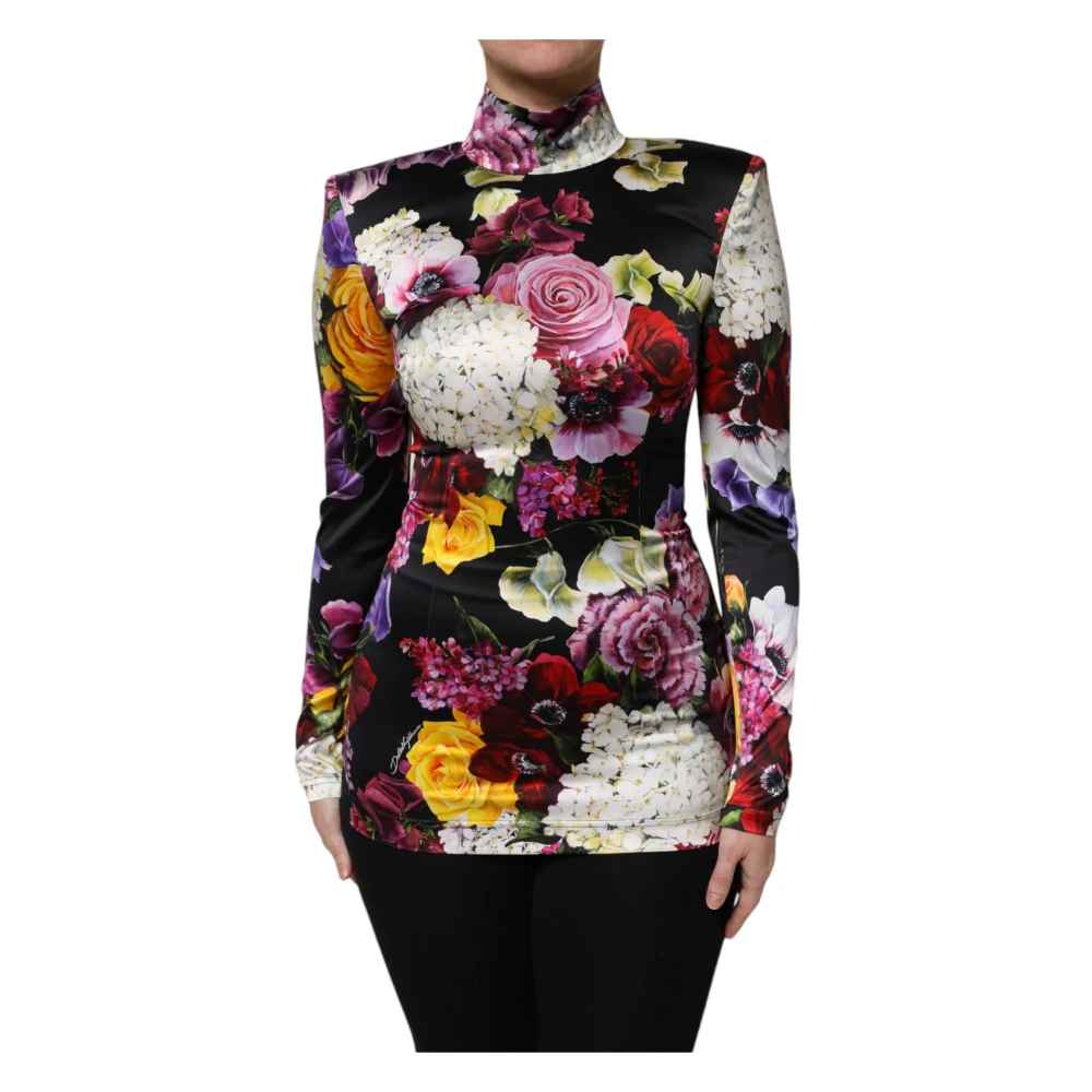 Dolce & Gabbana Women's Multicolor Floral Long Sleeves Blouse Top