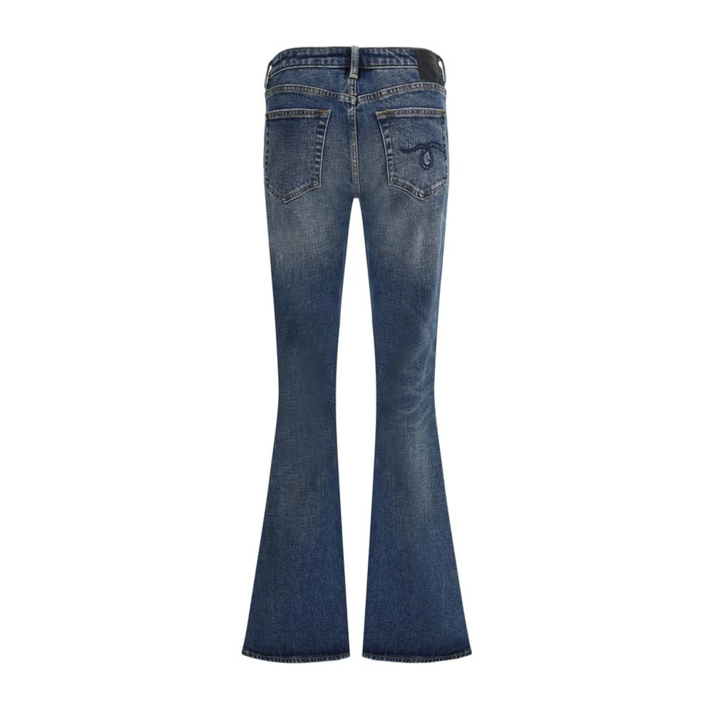 R13 Flare Jeans met Medium Taille Blue Dames