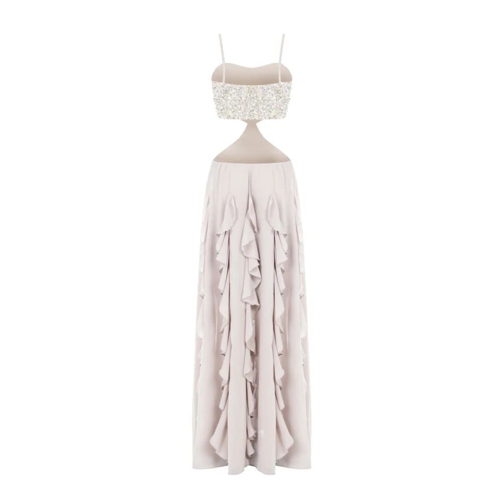 RINASCIMENTO Jurk met uitsparing in de taille en pailletten top Gray Dames