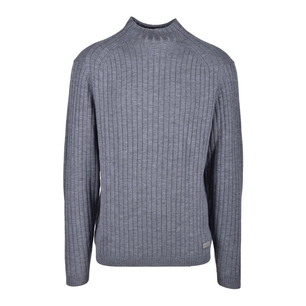 Calvin Klein Wollen Gebreide Trui Gray Heren