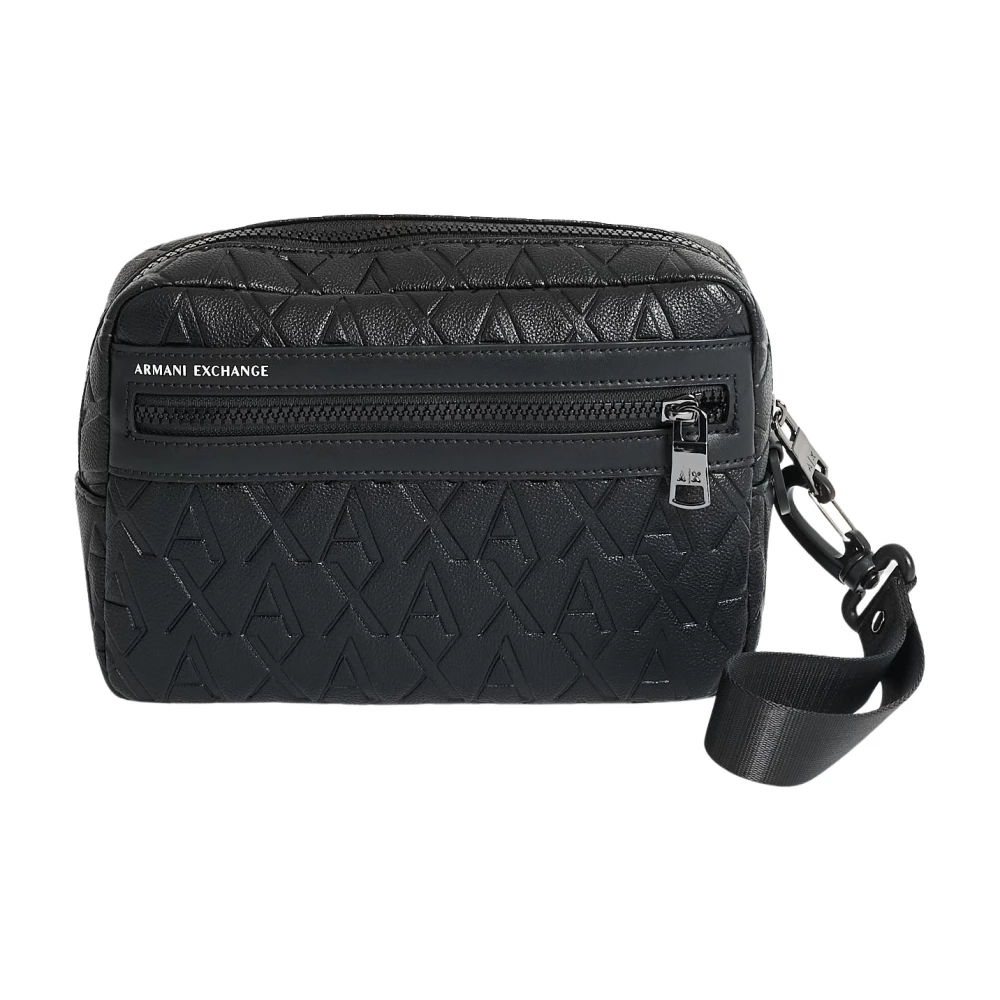Armani Exchange Uomo Nero Borsa A Spalla Con Logo In Rilievo