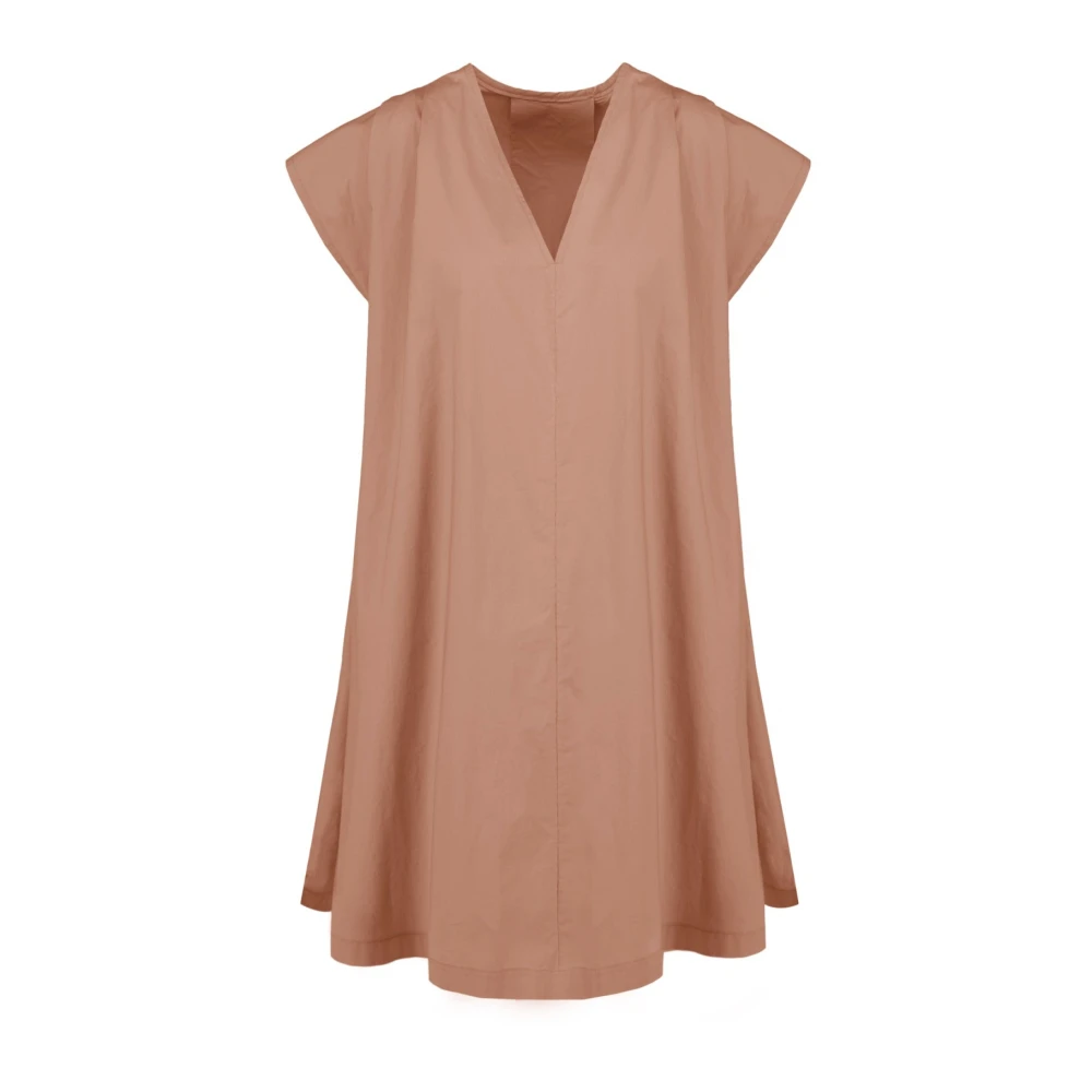 BomBoogie V-hals Comfortabele Jurk met Zakken Pink Dames