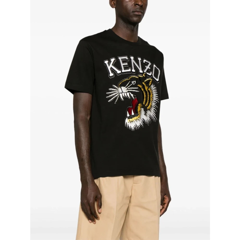 Kenzo Zwarte Tiger Varsity T-shirts en Polos Black Heren