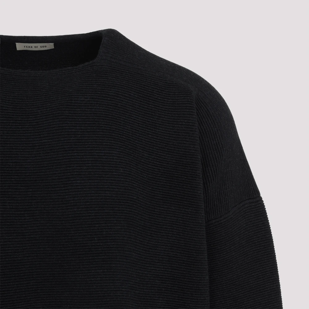 Fear Of God Zwarte Ottoman Straight Neck Sweater Black Heren