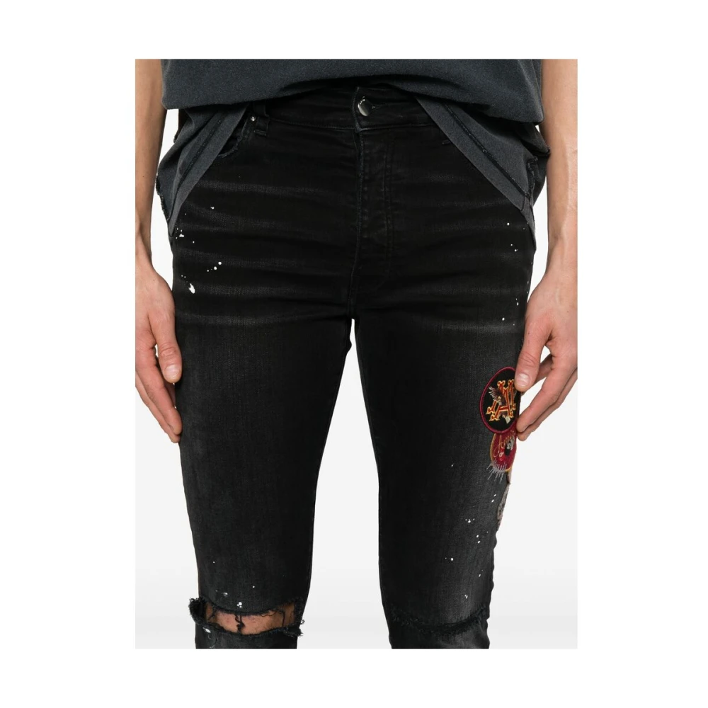 Amiri Zwarte Klassieke Knoopsluiting Jeans Black Heren