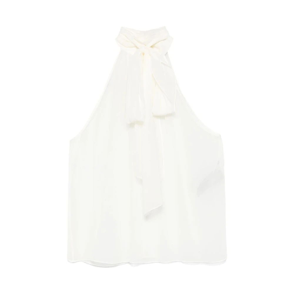 Tom Ford Mouwloze Shirt met Hoge Hals White Dames
