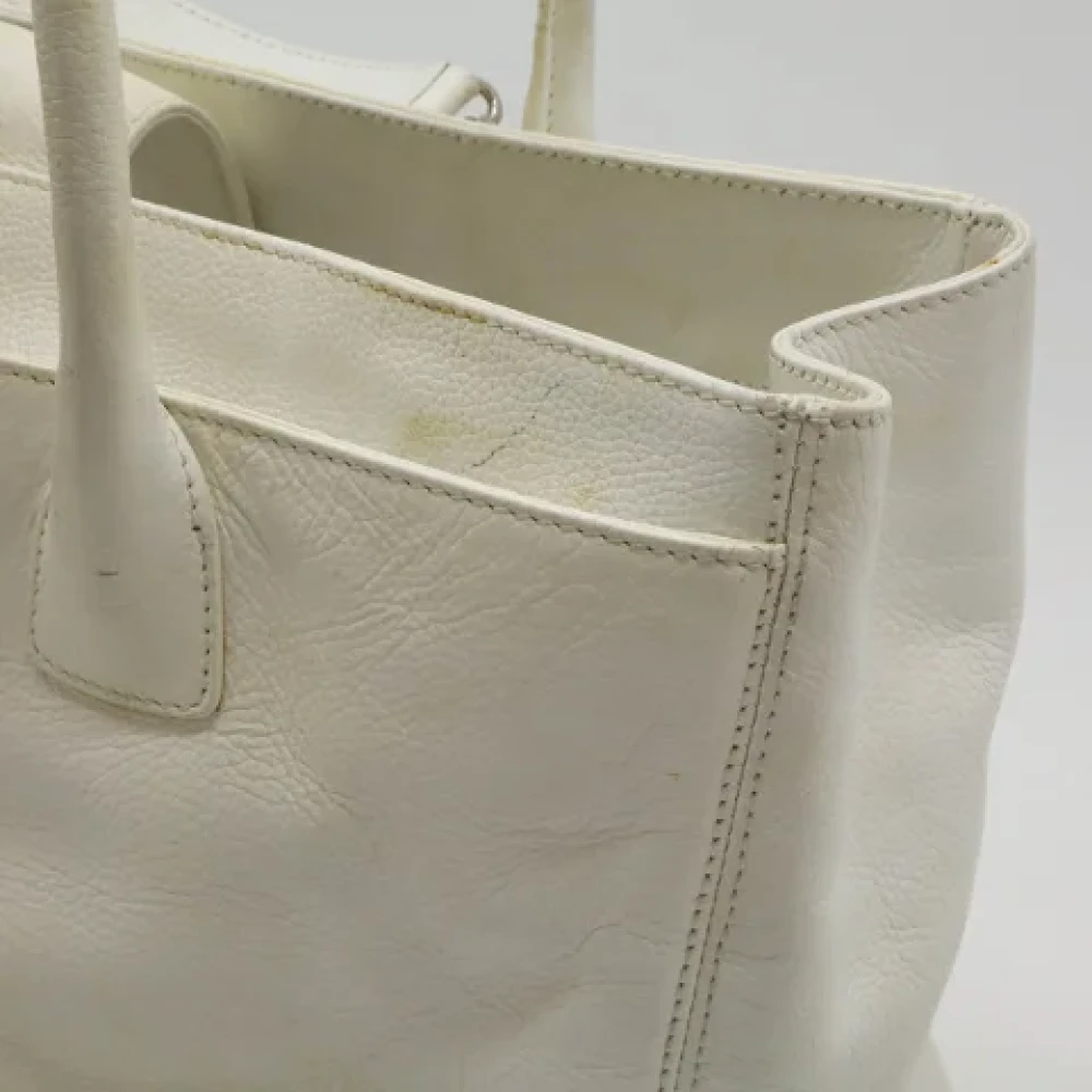 Chanel Vintage Pre-owned Leather totes White Dames