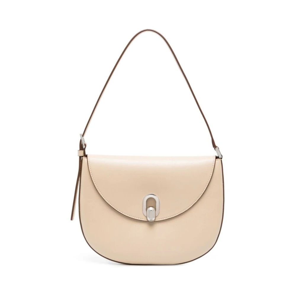 Savette Beige Leren Schoudertas Beige Dames