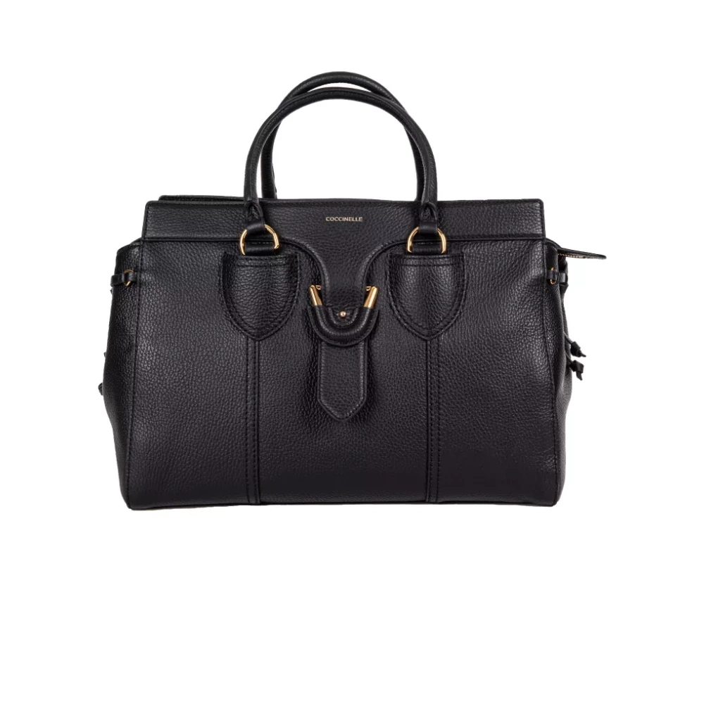 Coccinelle Zwarte Leren Handtas Stijlvol Model Black Dames