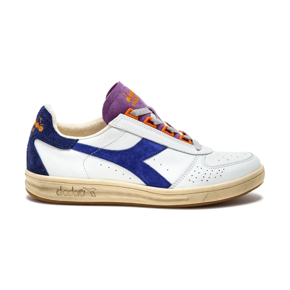Diadora Women's White Premium Stone Washed Natural Sneakers