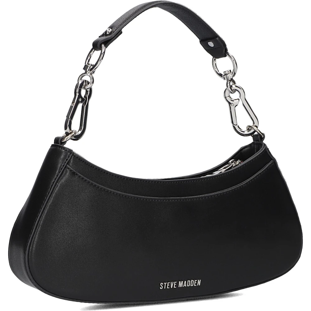 Steve Madden Zwarte Leren Schoudertas Bwren Black Dames