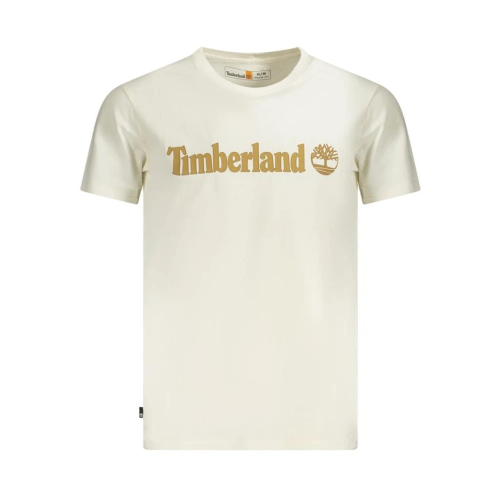 Timberland Men's Beige Cotton Crew Neck T-Shirt