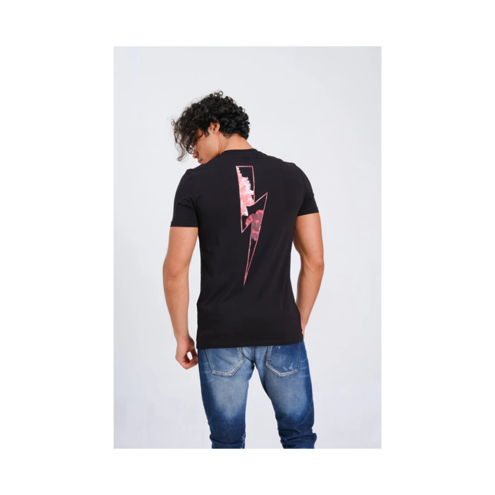 Neil Barrett Zwart Logo Print Slim Fit T-Shirt Black Heren
