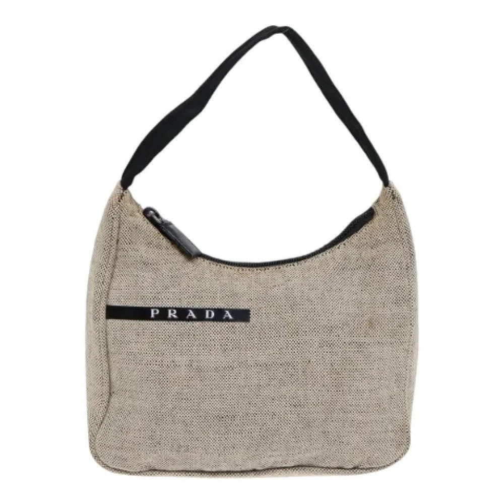 Prada Vintage Pre-owned Canvas handbags Gray Dames