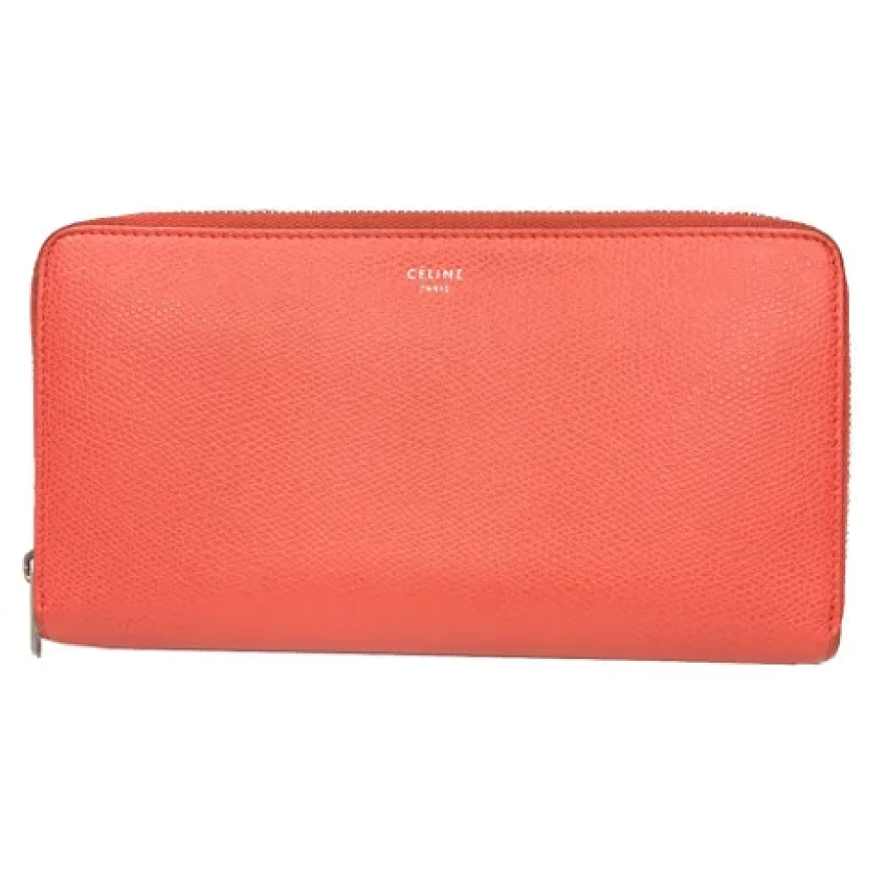 Celine Vintage Pre-owned Leather wallets Orange Dames
