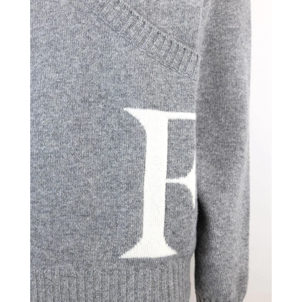 Elisabetta Franchi Gekruiste Hals Lange Mouw Trui Gray Dames
