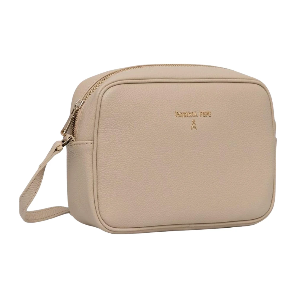 PATRIZIA PEPE Beige Leren Mini Tas met Afneembare Kettingband Beige Dames