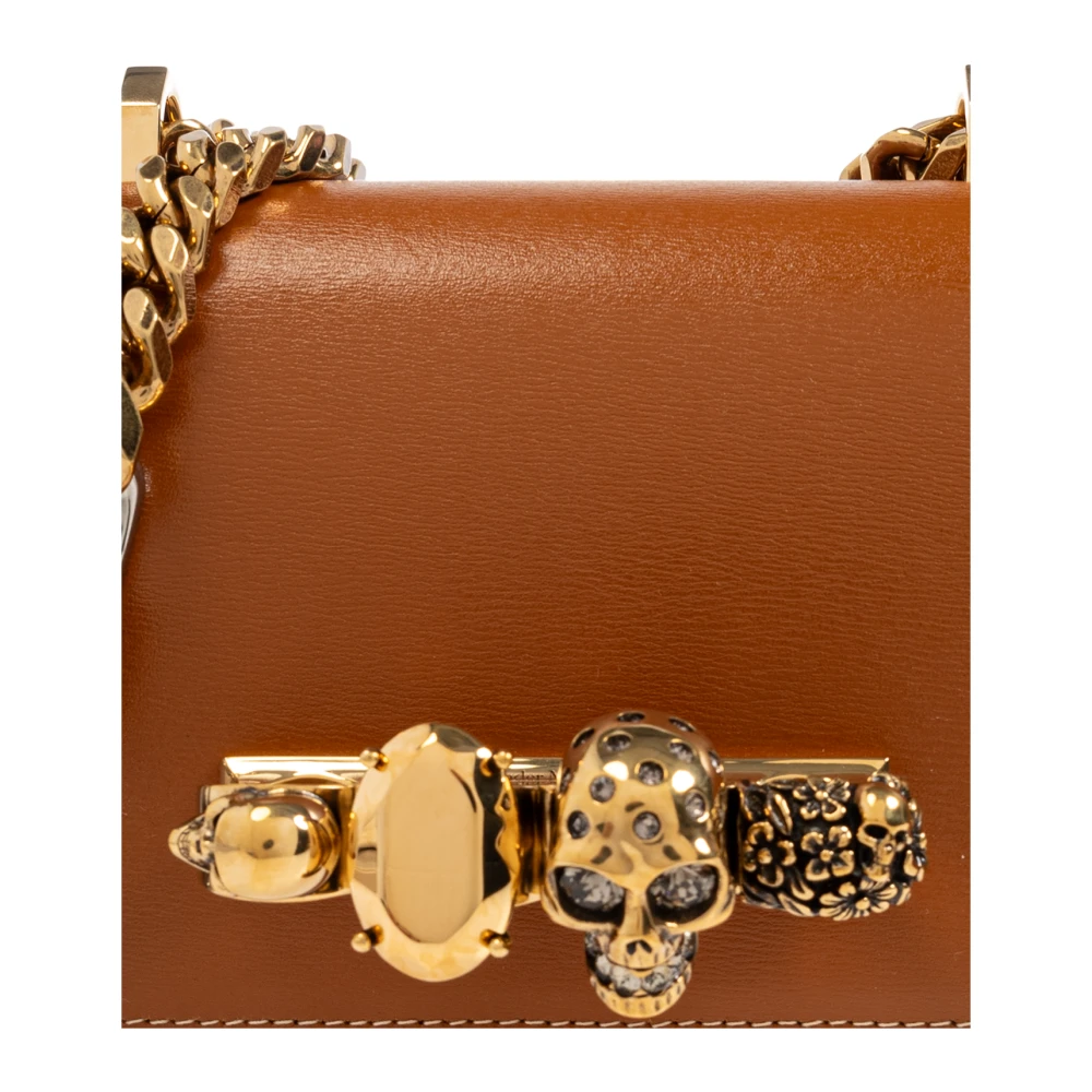 alexander mcqueen Jewelled Satchel Mini Schoudertas Brown Dames