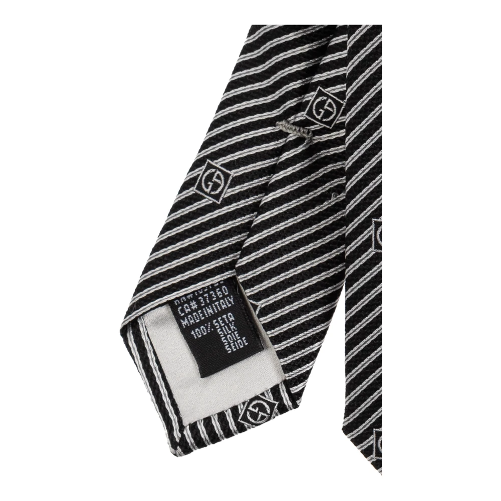 Giorgio Armani Zijden stropdas Black Heren