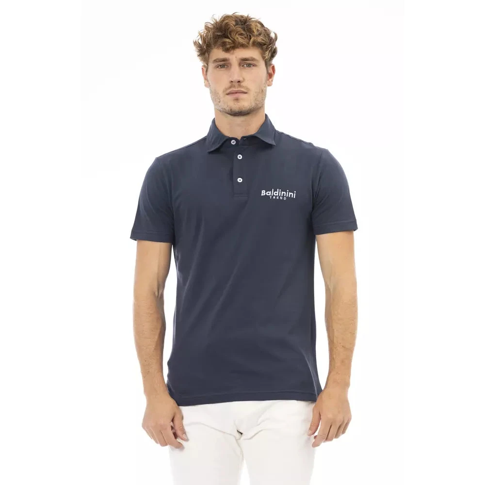 Baldinini Trendy Blauw Polo Shirt met Geborduurd Logo Blue Heren