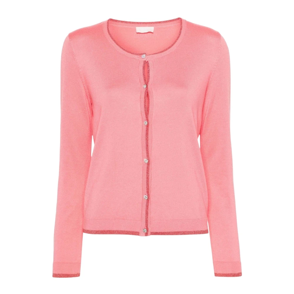 Liu Jo Stijlvolle Gebreide Cardigan voor Vrouwen Pink Dames