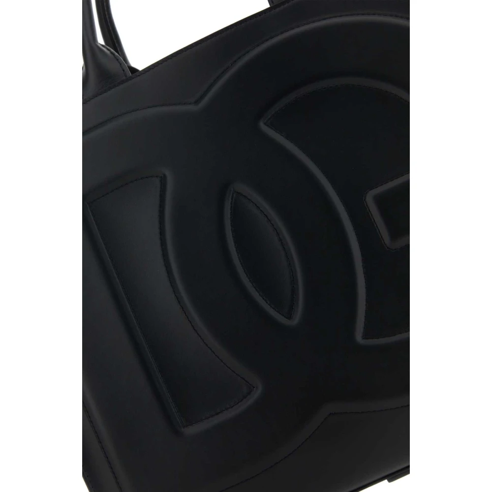 Dolce & Gabbana Zwarte leren DG Daily boodschappentas Black Dames
