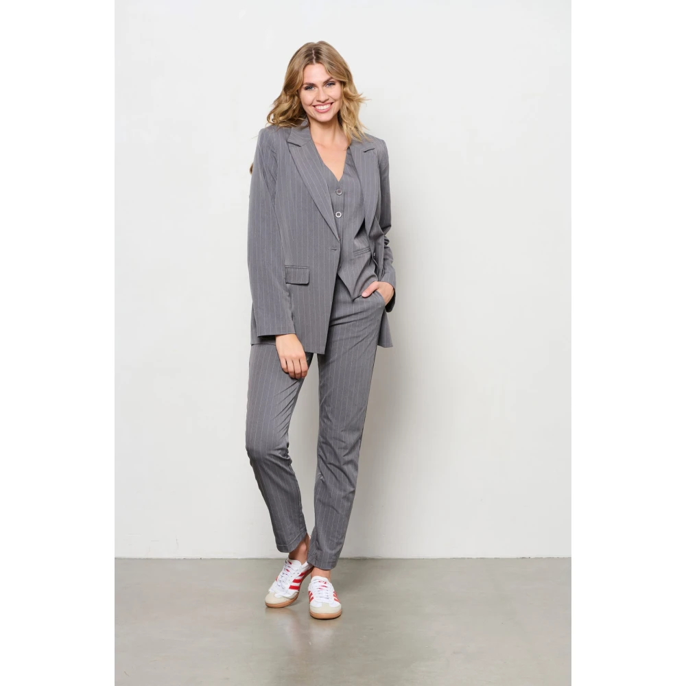 &Co Woman Pepita Stripe Travel Gray Dames