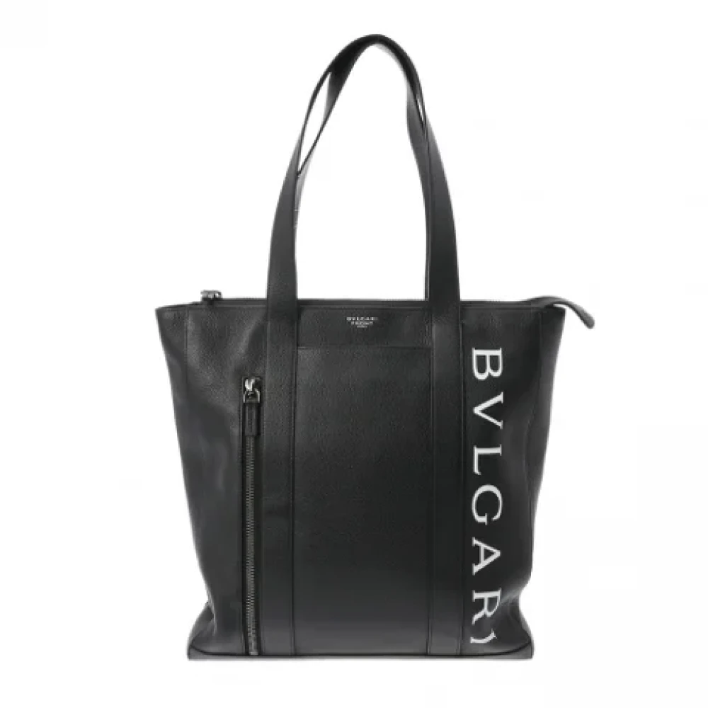 Bvlgari Vintage Pre-owned Leather shoulder-bags Black Heren