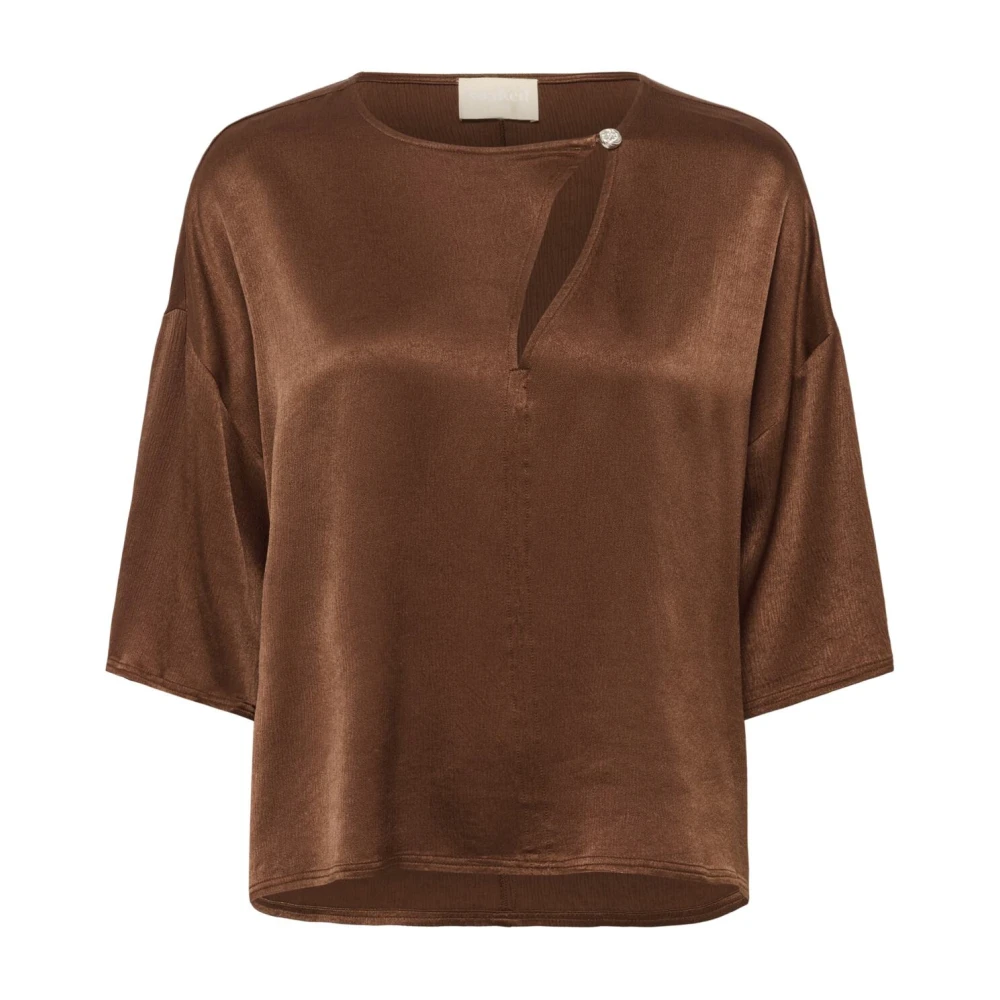 Soaked In Luxury Women's Brown Blouses, S, Blouses