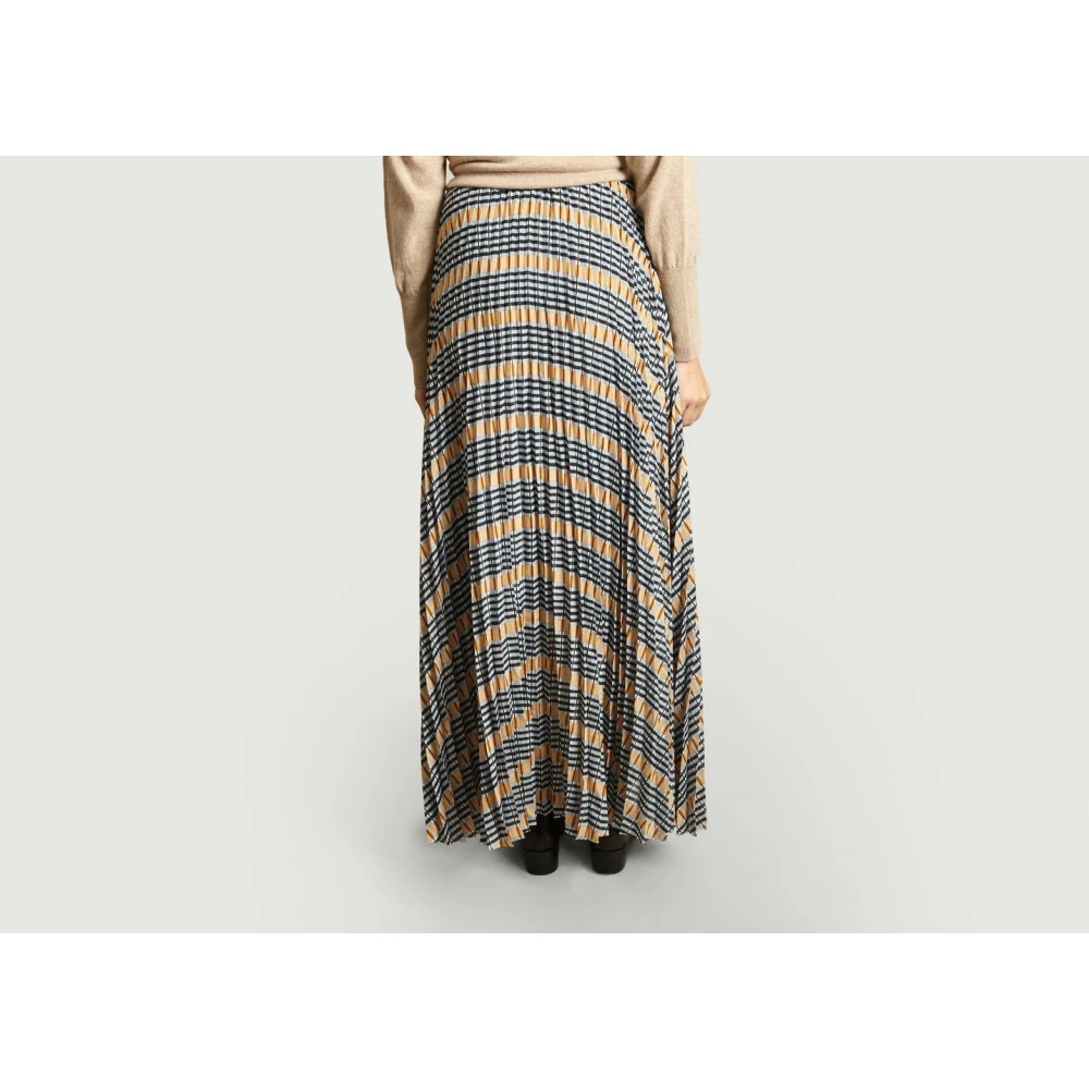 Samsøe Geometrische Geplooide Midi Rok Multicolor Dames