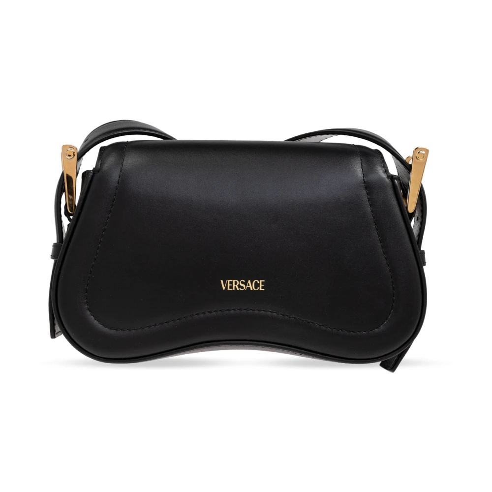 Versace Leren schoudertas Black Heren