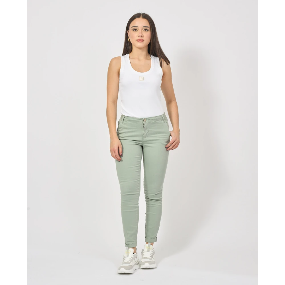 Fracomina Groene Carrot Mom Fit Broek Green Dames