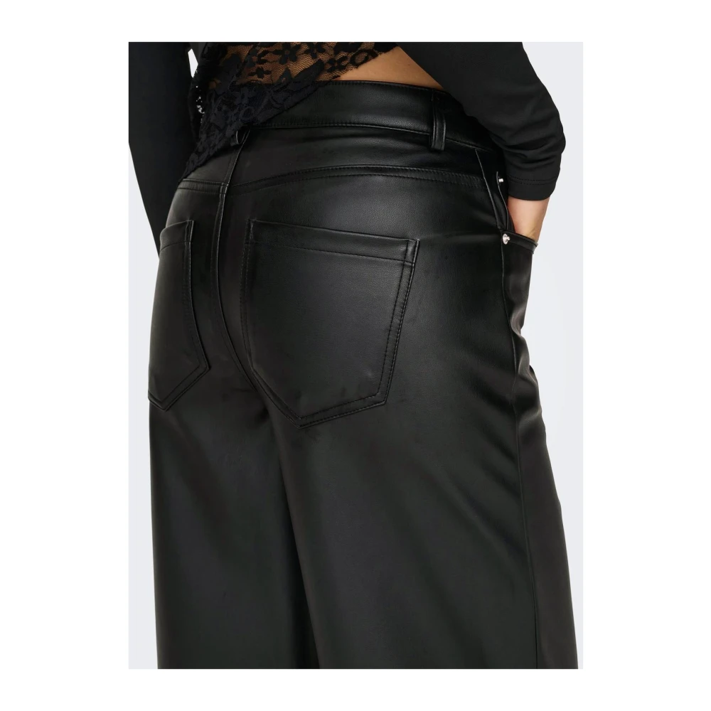 Only Leren broek voor vrouwen Black Dames
