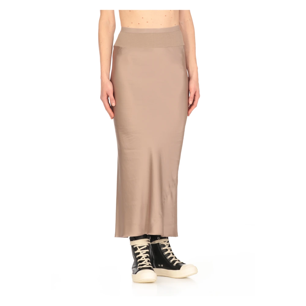 Rick Owens Beige Viscose Mix Elastische Taille Rok Beige Dames