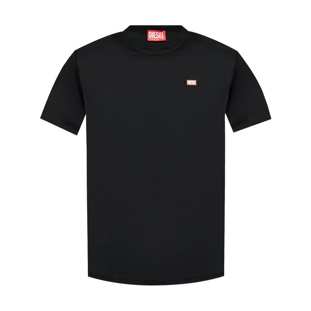 Diesel Svart T-shirt med Logotyptryck Black, Herr