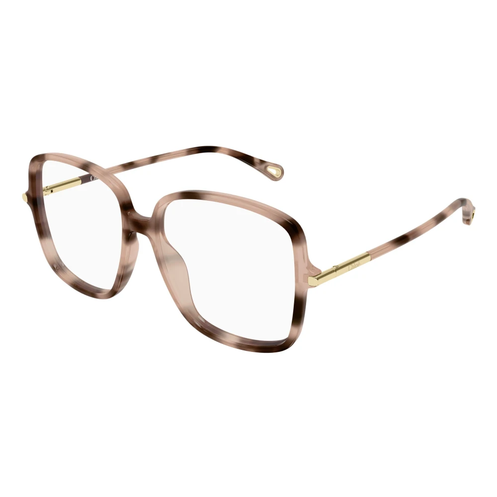 Chloé Transparent Woman Ch0399o 003 Optical Frames Acetate Havana Squared - Image 2