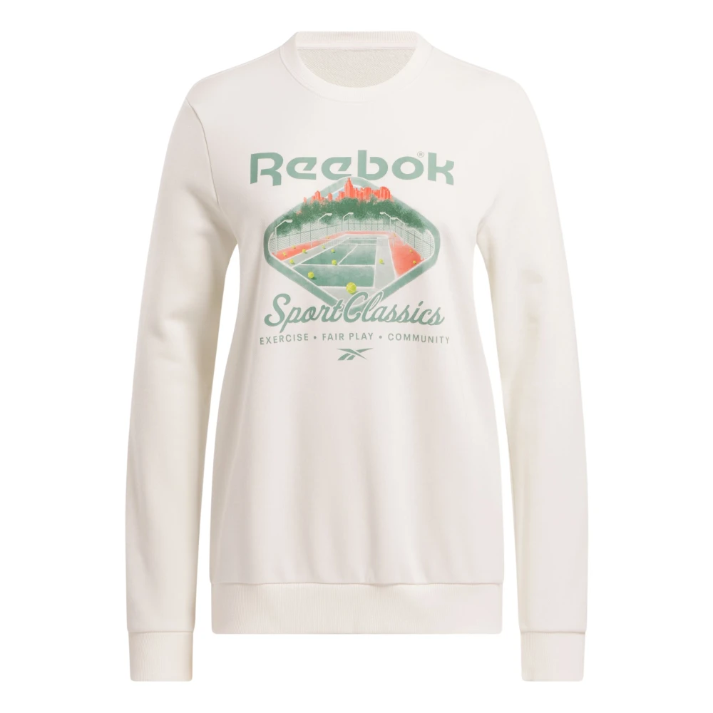 Reebok Court Graphic Crew Sweatshirt White- Dames White