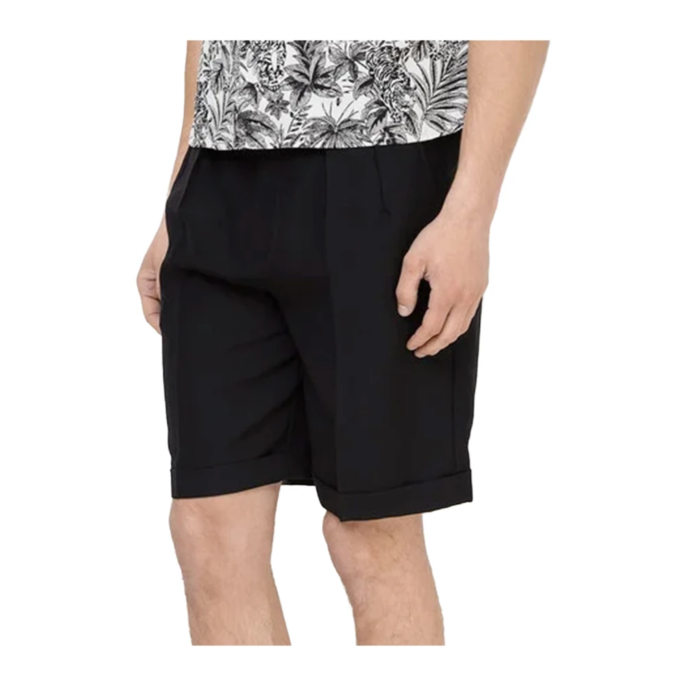 Saint Laurent Bermuda Wol Mohair Shorts Black Heren